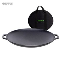꾸버스 통주물 무쇠 그리들 38cm 캠핑 전골 깊은 구이팬, 단품