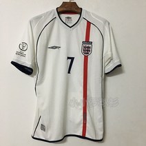 2002년 잉글랜드 홈 저지 축구 트레이닝복 반소매 No. 7 베컴