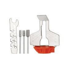 체인톱 연삭기 엔진톱 연마기 전기 톱 샤프닝 어태치먼트 키트 회전 공구 샤프너 액세서리 체인 머신 톱날 가이드 드릴 어댑터 헤드 103828, 레드 세트