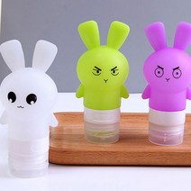 PKFARM 다용도 누르면 나오는 캐릭터 실리콘 공병 손소독제 샴푸 린스 빈용기 공병, 핑크, 1P