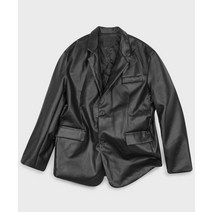 블랙모먼트 레더 라이더스 재킷 [비건레더] 오버핏 레더 블레이저 자켓_BLACK [VEGAN LEATHER] OVERFIT LEATHER BLAZER JACKET