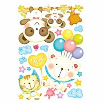 고팡몰_조인컴퍼니 요모조모 동물나라 스티커 시리즈2+ kop꾺, 꾺선택＃_풍선과함께 FDT-21001