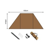파이어쉘터 돔쉘터 불멍쉘터 에어 투명 돔텐트 쉘터 바람막이텐트 타프스크린 그늘막, 갈색 사다리꼴