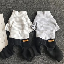 코코스튜디오 강아지옷 모던 스트라이프 블랙 올인원, 코코 모던 스트라이프 블랙 올인원/화이트