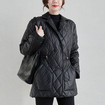 60대 50대 중여성 0 다운 코튼 자켓 여성 미디엄 롱 슬림 오버사이즈 경량 트렌디05