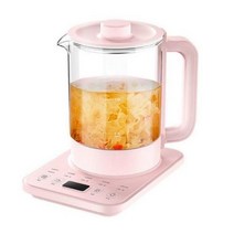 전기냄비 멀티쿠커 라면 전기 포트 분유포트 티 주전자 전기포트 미니 커피 220V 가정용 건강 냄비 다기능 스마트 높은 붕규산 유리 스튜 18L, pink 색상+no filter+AU
