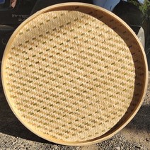 채반 소형 원형 전 대나무그릇 대형대나무채반 삼태기 부침개 싸리채반 전통공예 대나무채반 전 소쿠리 싸리 채반 광주리, 구멍 없는 지름 90cm