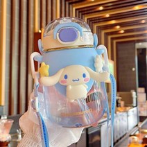 산리오 물병 물통 헬로 키티 시나모롤 시나 빨대 트리탄 휴대용 플라스틱 컵 쿠로미, A