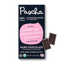 Pascha 유기농 무설탕 케토 다크 초콜릿 바 (UTZ/글루텐 프리 및 GMO 프리/설탕 무첨가) 코코아 닙이 함유된 100% 카카오 799.5g(28.5온스) (10팩)
