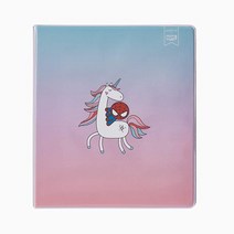 Yoobi 2.5cm(1인치) 바인더 프린트 Sweet Dreams 디자인 | 최대 220장 보관 | 3링 D링 바인더 | 맞춤형 인서트 | PVC 프리 FSC 인증 | 4.5c, Unicorn Spider-man