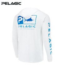 바다 낚시복 민물 피싱웨어 남성용 PELAGIC 기어 긴 소매 티셔츠 태양 UV 보호 후드 낚시 의류 여름 저지, [07] XXXL, [02] 2