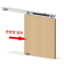 도무스슬라이딩레일 DSC810 롤러세트 목문 한댐핑 한방향 뎀핑레일 호차 100kg이하 중문 미닫이 문 매입 행거, 3M, 1개