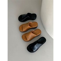 [코지] 여자 유니크 동근라인 6cm 키높이 통굽 슬리퍼