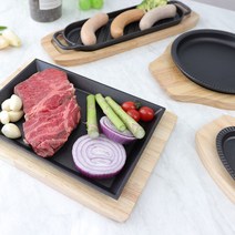 리빙아트 무쇠 불판 인덕션 주물팬 모든열원 받침포함 구이판 그릴팬 콘치즈 감바스 불팬, 05_02 정사각불판 20.5cm