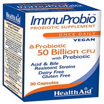 HealthAid ImmuProbio 50 Billion CFU with Prebiotic 30ct Once Daily Acid & Bile Resistant Strains, 상세내용 참조, 1, 기타
