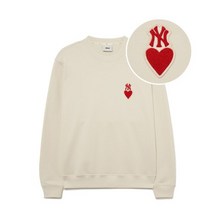 MLB 엠엘비 하트 컴포터블핏 맨투맨 NY D.Cream 3AMTH0234-50CRD