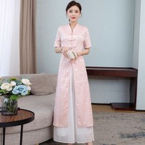 여름 여성 루즈핏 롱 셔츠 와이드 팬츠 철릭 퓨전한복 세트 투피스 절복