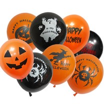 할로윈 인쇄 풍선 파티 장식 호박 마녀 거미 글자 용, 검정거미, 1개