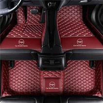 캐딜락 트렁크 바닥 실내 가죽 코일매트 XT4 XT5 XT6 CT4 CT5 CT6 CTS 차박 스타일링 간지 로고 사용자 정의 자동차 매트 모든 모델 xts srx xt5, 와인 레드