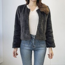 VANANA2 소프트 노카라 크롭 자켓