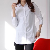 밍키비 MinKy Bee F0657B 여성 기본 흰색 셔츠 흰셔츠 남방 +스마트 스트랩 증정