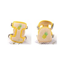 하네스 배낭 강아지 백팩 H형 쿠션 가방 세트 소형견 중형견 목줄 끈 포함, 메쉬, S, 파인애플