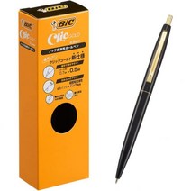 빅 Bic 볼펜 클릭 골드 0.5 유성 블랙 매끄러운 블랙축 12개 CFCG05J