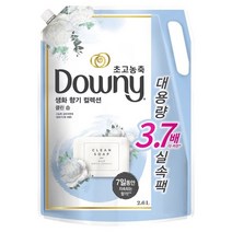 다우니 초고농축 섬유유연제 생화향기 클린 솝 대용량 리필 2.6L, 1개
