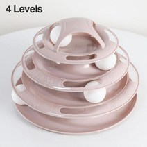 무소음캣휠 고양이용품 고양이용품 레벨 애완 동물 고양이 장난감 훈련 놀이 접시 새끼 타워 트랙 디스크 정보 트리플 텀블러 공 대화 형, Light Pink-4