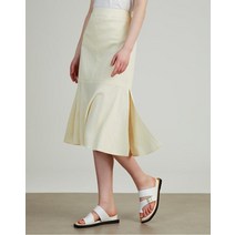 헤지스레이디스 [21SS 헤지스 여성]옐로우 러플배색 린넨혼방 스커트_HSSK1B201Y1