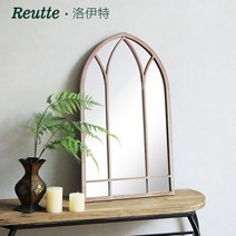 아치형 거울 벽걸이 창문형 인테리어 매장, 타일 ​​그레이 48cm * 83cm