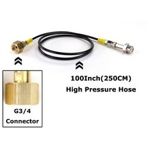 에어소프트 서바이벌게임 외부 co2 탱크 어댑터 및 호스 키트 w21.8-14 또는 cga320(빠른 분리 커넥터 포함)에 새 소다스트림소다 클럽 airsoft 밀리터리 용품, G3-4 x 100인치
