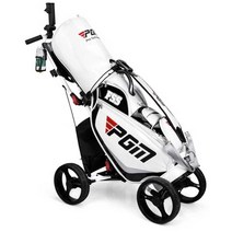 골프가방 카트 접이식 4륜 핸드브레이크 수동 우산꽂이, QC005-화이트 모델