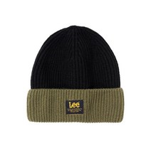 LEE 배색 니트 숏비니 블랙