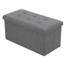 드레스룸용 고급 퀼팅 사각 수납 스툴 쇼파용 영업장 풋스툴 은행 식당, 패브릭벤치 베이지