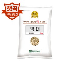 대한농산 22년 국산 백태 1kg / 콩국수 노란콩 메주콩 소용량 박스포장