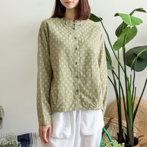 리프 밑단핀턱 항아리 블라우스