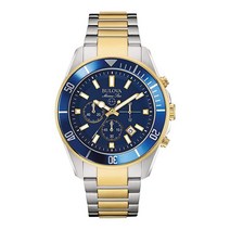 Bulova 남성용 시계 마린 스타 크로노그래프 골드 톤