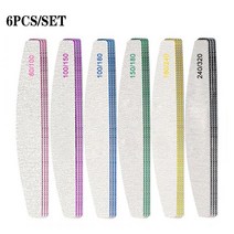 6 개대 전문 네일 파일 세트 사포 문 스타일 아크릴 아트 도구 버퍼 샌딩 그라인딩, [01] Pattern1