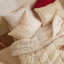 [아르페지오베이직] 보들보들 마이크로 극세사 차렵이불 5종택1(Q), 색상:체리빈 레드 차렵이불(Q)