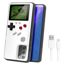 LucBuy 갤럭시용 게임 콘솔 케이스 멋진 풀 컬러 디스플레이 36가지 재미있는 게임이 있는 레트로 보호 커버 충격 방지 비디오 폰 갤럭시 S10 플러스용 USB 충전 케이블 포, Galaxy S20, White
