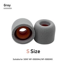 헤드폰 헤드셋 부품 교체 메모리 폼 이어 팁 쿠션 버드 소니 WF-1000XM4 안티 슬립 귀마개 액세서리, 3 Pairs, S Grey_3 Pairs