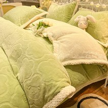 FREELIFE 새로운 겨울 양면 두꺼운 양털 우유 벨벳 침대 4 피스 고급 플러스 벨벳 산호 스웨이드 침대 시트 이불 커버