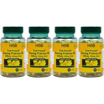 홀랜드앤바렛 Holland and Barrett Cold Pressed Evening Primrose Oil 냉압착 달맞이꽃종자유 500mg 비타민 B6 LA GLA 90정 4병, x, 1개