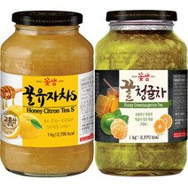 꽃샘 꿀유자차S 1kg + 꽃샘 꿀청귤차 1kg
