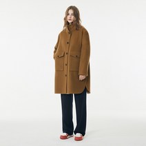 보연 여성용 울 케이프 코트 카멜