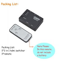 3x1 hdmi 스위처 3 포트 허브 박스 자동 스위치 3 in 1 out splitter 1080p hd 1.4 with remote control for hdtv xbox360, 검은 색