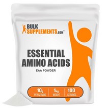 벌크서플리먼트.com 에센셜 아미노산 파우더 (EAA) 보디 빌딩 및 BCAA 필수 영양 셔플리먼트 1kg, 8.81 Ounce (Pack of 1)