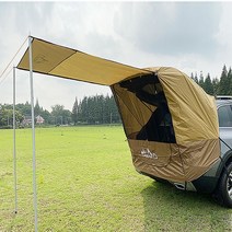 캠핑 차박 도킹 텐트 차량 그늘막 모기 차단 폴대, 카키(텐트+폴대)