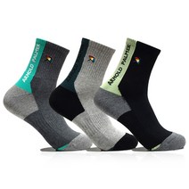 아놀드파마 남성용 스포츠 등산 쿠션 기능성 면 양말 3족 중목 헬스 런닝 요가 사이클 골프 테니스 농구 배드민턴 삭스 AP5812, AP5812_3켤레 랜덤